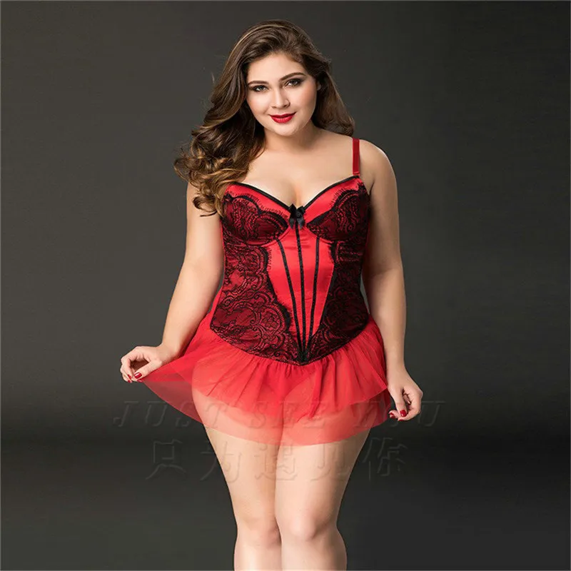 

Women Sexy Lace Lingerie Babydoll Underwear Plus Size Lingerie Sexy Hot Erotic Sleepwear Babydoll Dress Sexy Porno Costume Red
