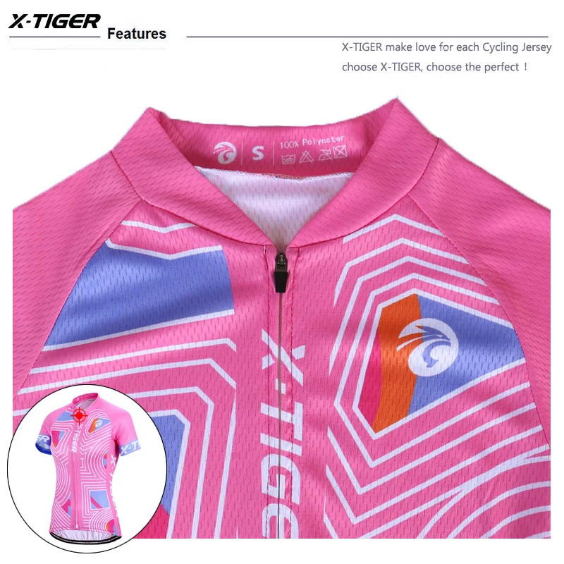 X-Tiger Pro Женская дышащая велосипедная майка, комплект летней одежды для велоспорта с защитой от ультрафиолета, быстросохнущая одежда для езды на велосипеде