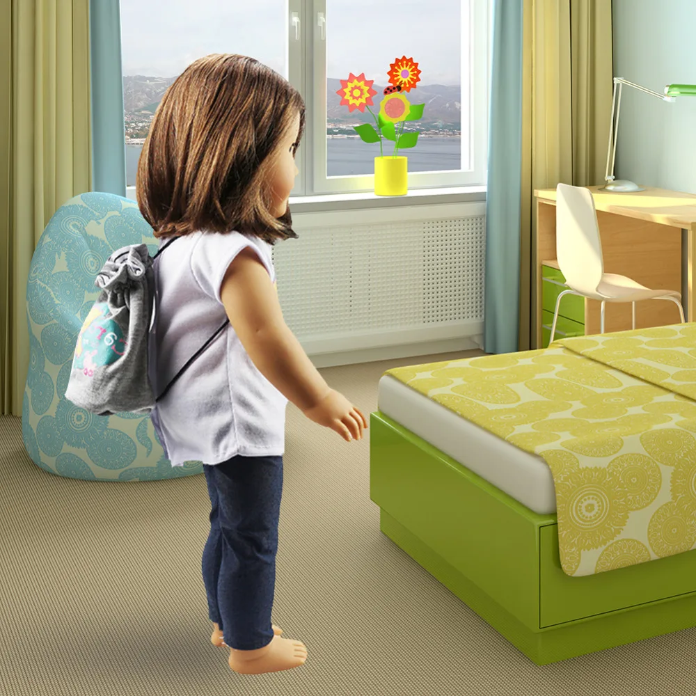 

New 1pc for 18 Inch Girl Doll Accessories Grey Backpack best gift to girls Wholesale