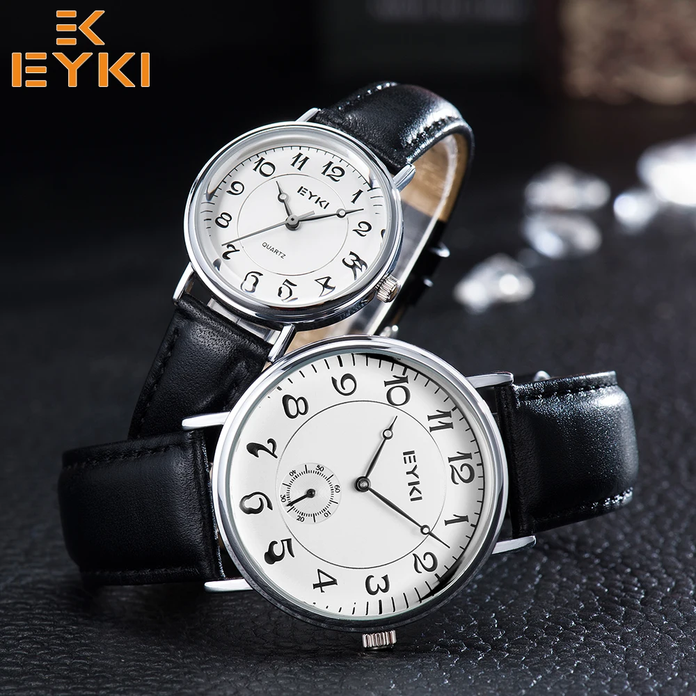 EYKI Retro Wrist watches Top Mens Women Watch Waterproof Leather Strap Quartz Movement Relogio Feminino masculino 4