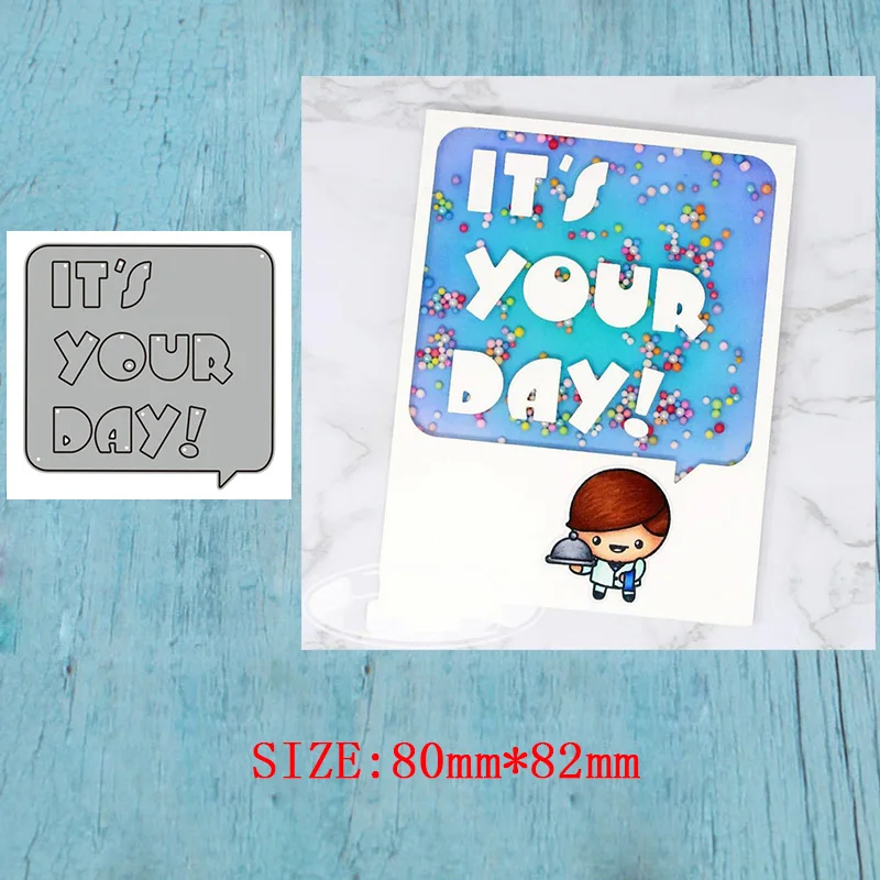 

LLove CCraft It's your day card Metal Cutting Dies for DIY Scrapbooking Album Paper Cards Decorative Crafts Embossing Die Cut