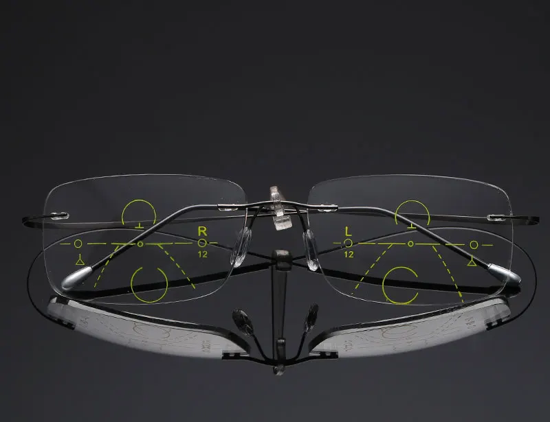 Прогрессивные многофокусные очки для чтения, мужские очки с переходом, очки для дальнозоркости, титановые очки без оправы, Пресбиопия, Reade