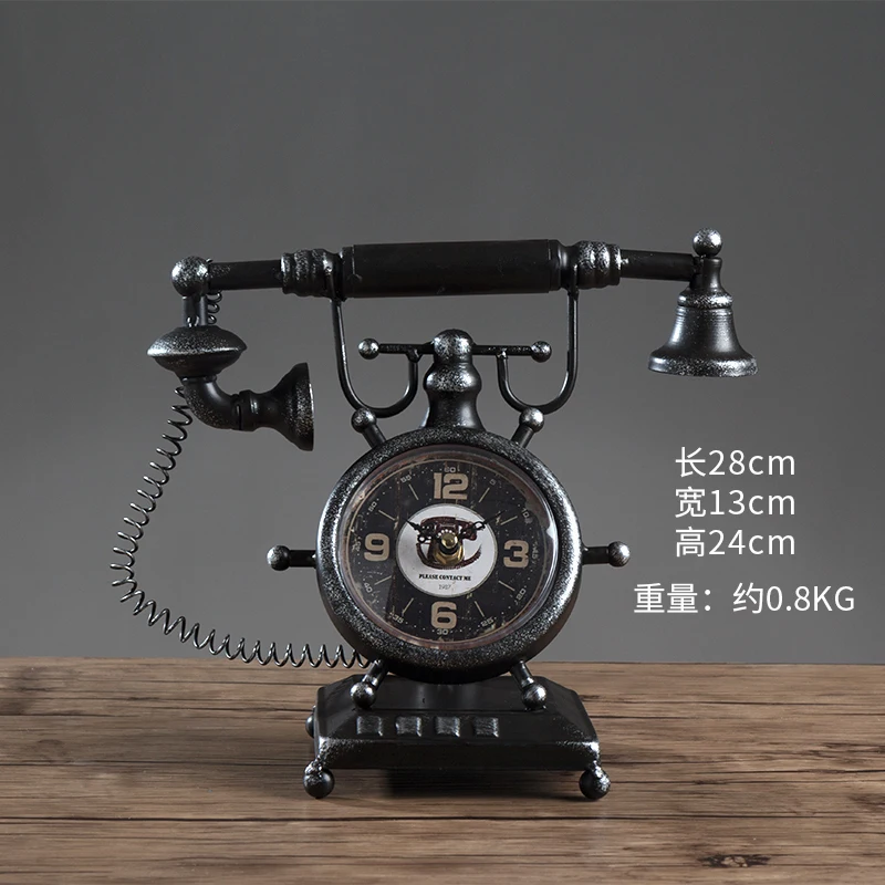 Despertador Retro Iron 6 Inch Art Clock Furnishings Home Window Decoration Table Antique Style Geometric Metal Quartz Needle