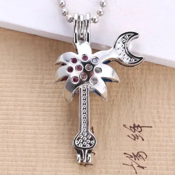 

5pcs Moon Coconut Pendant Pearl cage Fragrance Disperser Neutral Pendant Fashion Jewellery Gift Wholesale