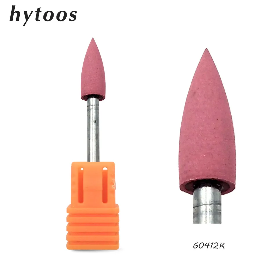 HYTOOS 4*12 мм конусное Силиконовое сверло 3/3" роторные сверла для маникюра, педикюра, аксессуары, Tools-G0412K для полировки ног - Цвет: Pink