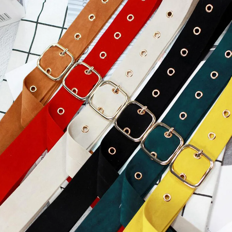 

IFENDEI Fashion Fabric Flannel Belt Waist For Skirt Women Pin Buckle Black Belts Female Dress Sweater Waistband Red Yellow Strap