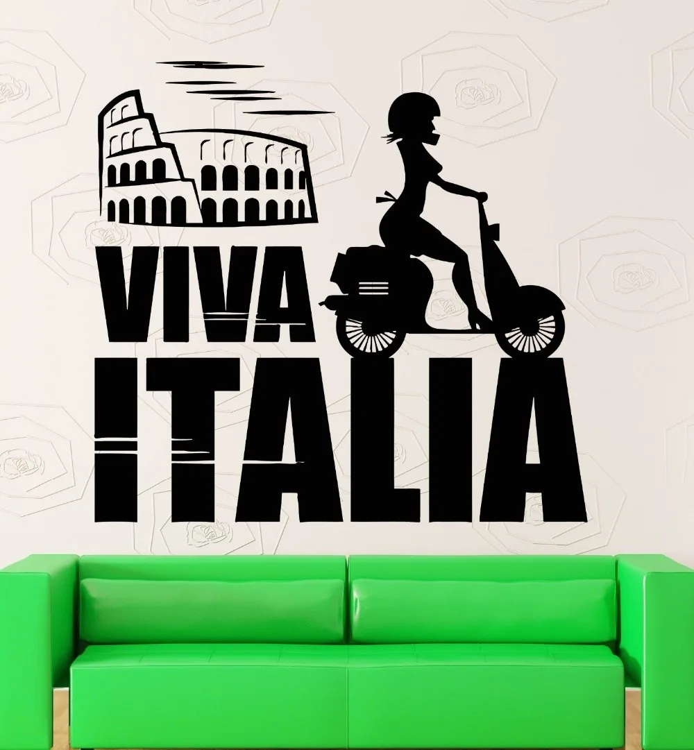 Wall Sticker Vinyl Decal Italy Rome Colosseum Europe Travel Girl Decor