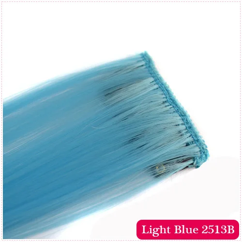 Nissi 50 см, один зажим, один кусок, волосы для наращивания, синтетические, длинные, прямые, для наращивания, радужные, цветные волосы для детей и женщин - Цвет: L Blue 2513B