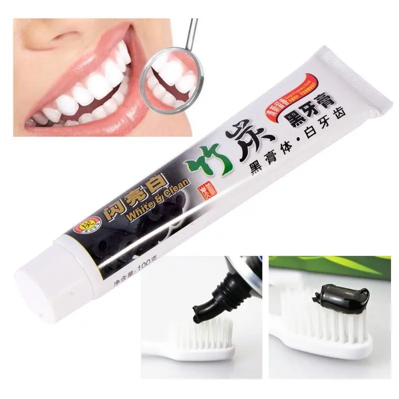 Здравоохранения 100 г новая из черного бамбукового угля зубная паста зубная отбеливающие зубные пасты средство для гигиены полости рта@ ME88