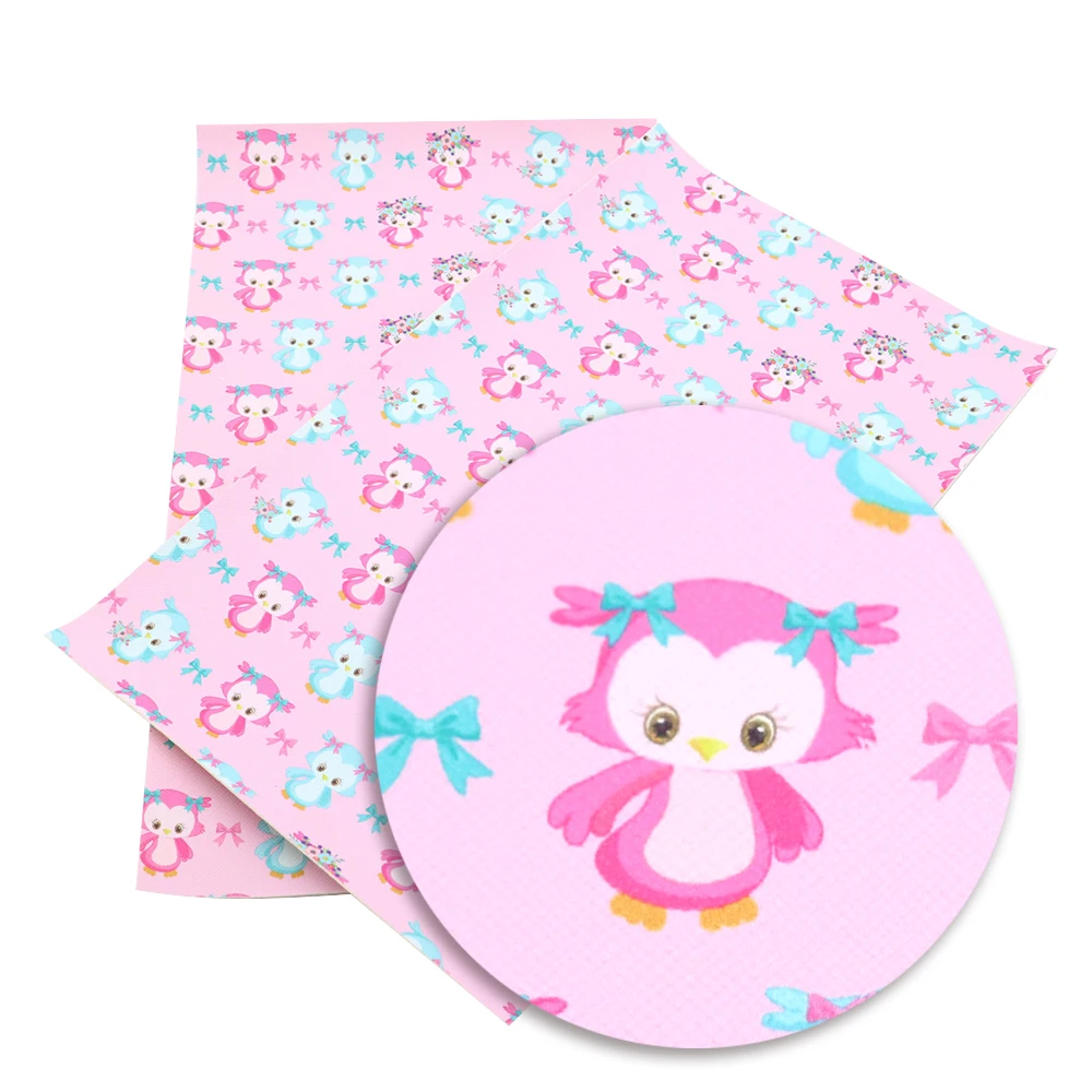 

David accessories 20*34cm owl bird animal Faux Synthetic Leather Fabric DIY Home Textile Decorative knotbow Bags,1Yc3608