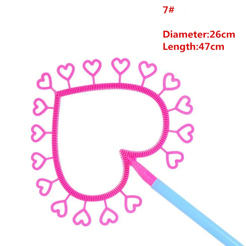6 шт./партия забавное сердце гигантская пузырчатая палочка шоу-реквизит волшебное большое пузырчатое кольцо без воды пляж день рождения водные шоу