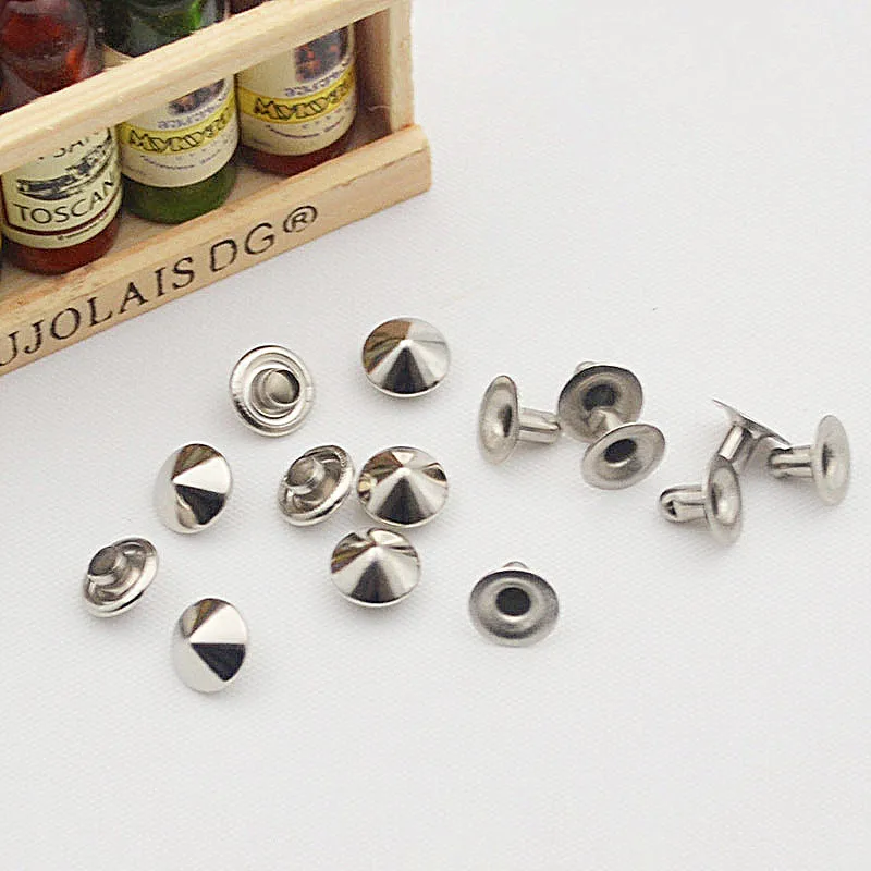 100 Комплекты 10 мм Металл конуса Тип быстрые заклепки Шпильки Пятна Nailhead браслет с шипами Одежда DIY заклепки для одежды шпильки для одежды сумка