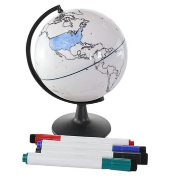 

Hand-Painted Globe Hand-Painted World Map Can Be Painted Erasable Creative Diy Edition Teaching Aids Office Furnishings
