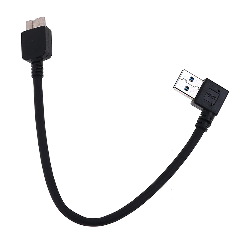 New 20CM Black 3.0 right angle type A male to micro B male connector adapter cable