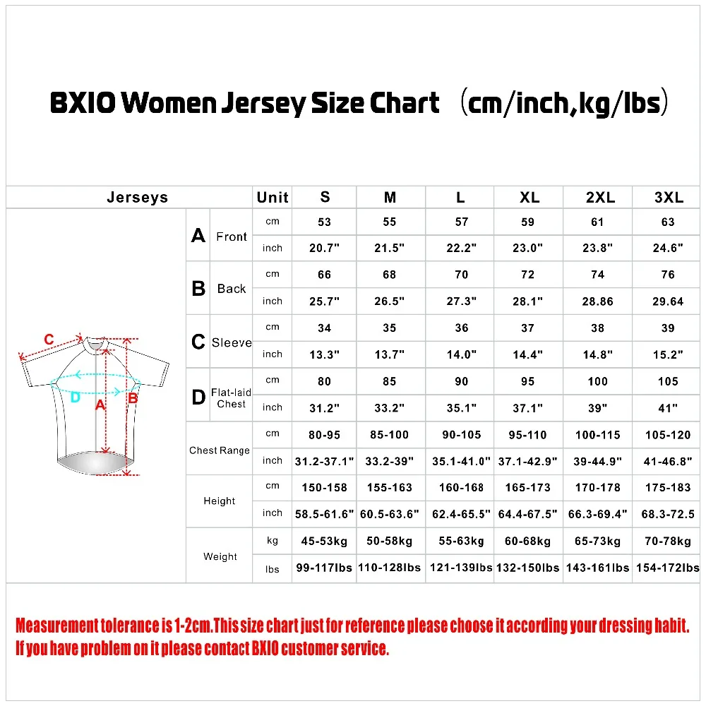 Women Jersey Size