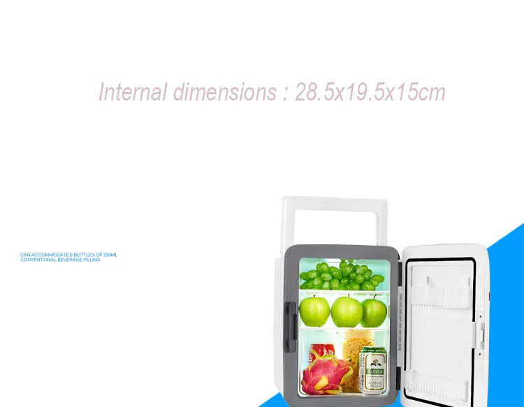 10л мини-холодильник для автомобиля, охлаждение, нагрев 220 В/12 В, двухканальный холодильник, экономичный морозильник, алюминиевый ABSpink, бесшумная стойка, съемная