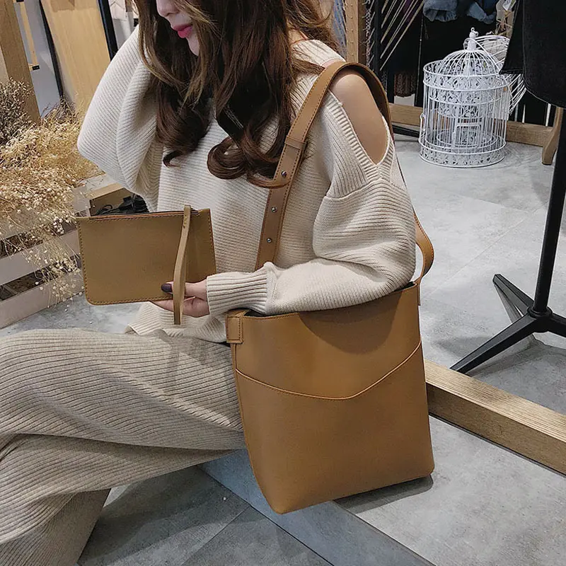 

1 Set Women Lady Shoulder Crossbody Bag Wallet PU Leather Large Capacity Solid Color MSJ99