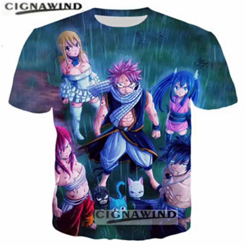 New Anime Fairy Tail 3d Printed T Shirts Natsu Lucy Erza Gray Wendy Marvell Character Casual T Shirts Men Women Streetwear Tops Aliexpress
