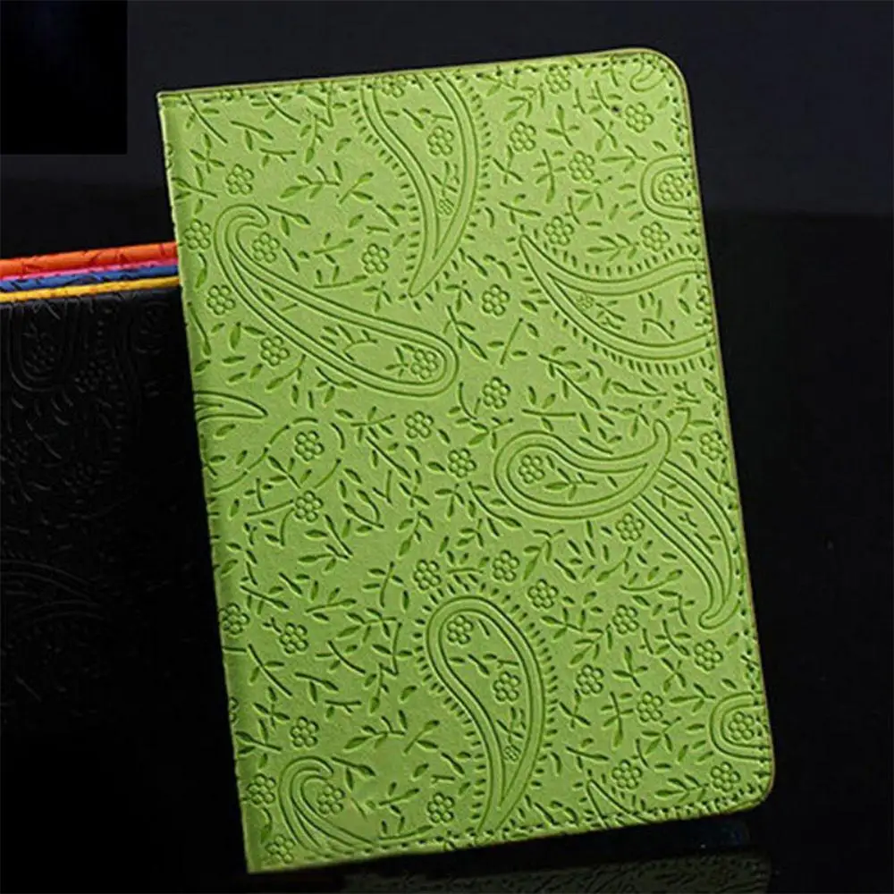 Из искусственной кожи ID держатель для карт Дорожный Чехол для билетов пакеты обложки для паспорта Лавандовый принт Обложка для паспорта сумка для паспорта чехол - Цвет: Зеленый