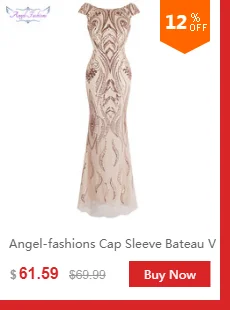 Длинное обл.платье для вып.вечера Angel-Fashions, длинное облегающее платье с разрезом, украшенное золотыми блестками, для выпускного вечера, модель 368