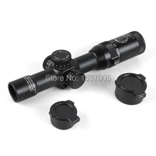 Cheap 1-4x24 Optics Long Eye Relief Illumination Rifle Scope 30mm Monotube for Hunting Shooting HT6-0008