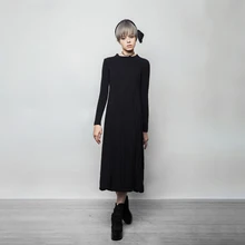 Punk 2017 designer original new pure wool knitted dress dress simple