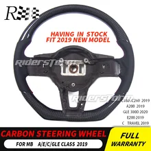 Углеродное Рулевое колесо для Mercedes A/E/C/GLE W177 W213 углеродное волокно рулевое колесо E200 GLE300 новое рулевое колесо