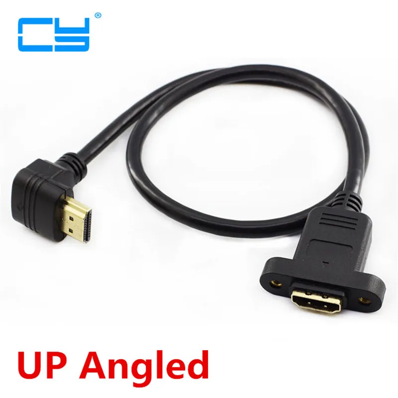 

UP & Down & Left & Right Angled 50cm HDMI Extension Cable HDMI 1.4 Male to Female Adapter Converter With Screw Hole Universal