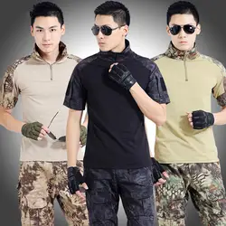 Мужчины маскировочный костюм устанавливает армия военная форма боевой куртка брюки CS тактический на открытом воздухе Обучение отдых