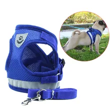 Newly Pet Harness Leash Set Kitten Puppy Dogs Mesh Breathable Reflective Harness XSD88