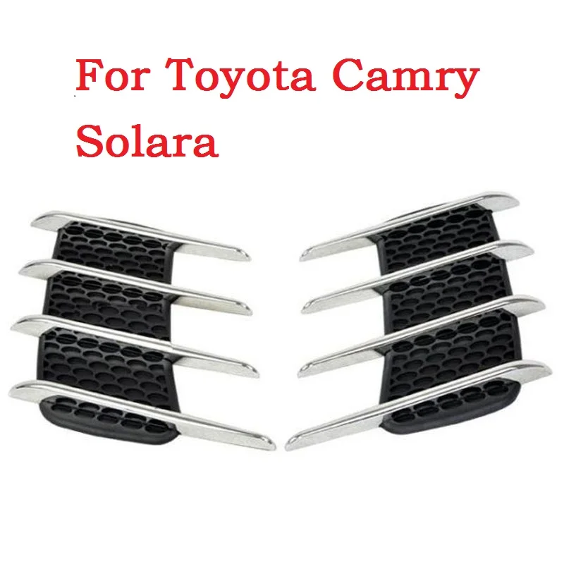 

New Creative Chromium Stickers Simulation auto Vents Simulation Decorative Shark Gills Outlet Side Cover For Toyota Camry Solara