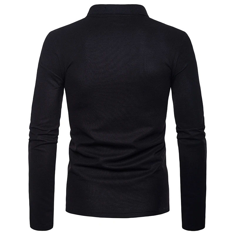 Мужская рубашка поло с перекрестной каймой Camisa Masculina рубашка из хлопка с длинными рукавами брендовая летняя спортивная рубашка с неровной строчкой