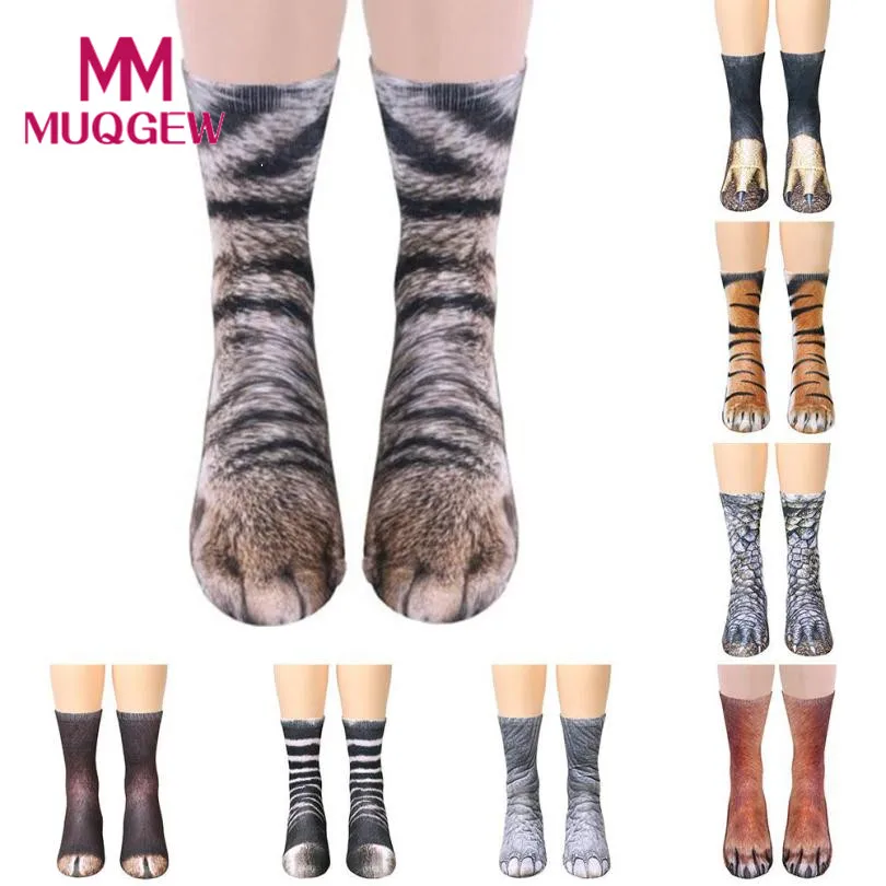 Dropshipping 3D animal socks funny for Men Adult Animal Paw Crew Socks