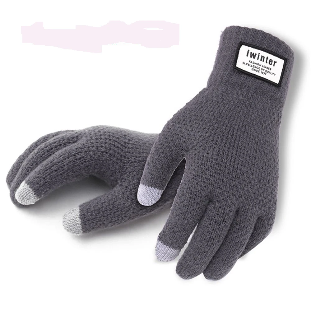 

Touch Screen Knitted Gloves Winter Autumn Men High Quality Male Thicken Warm Wool Cashmere Solid Gloves Mitten Business Gloves