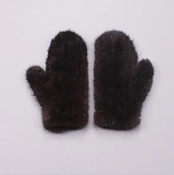 Подарок для девочек, настоящие женские зимние варежки из натурального меха норки, высококачественные вязаные теплые перчатки из меха норки AG-40