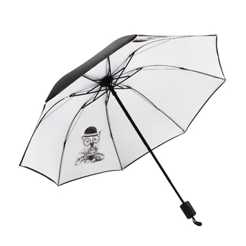 

Creative cartoon cat and dog folding umbrella,Windproof Parasol Rain Women Strong 8K Waterproof Anti UV Sun Umbrellas