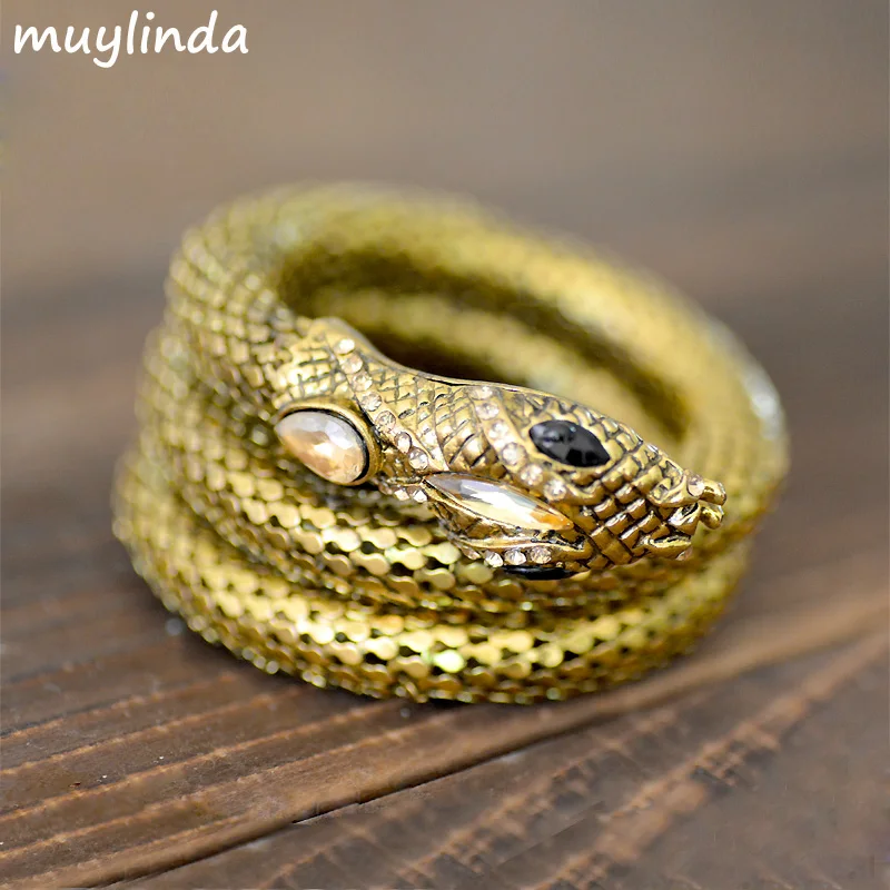 

Antique Bronze Plating Snake Cuff Bracelet Vintage Women Party Hand Jewelry Bangle Bracelet