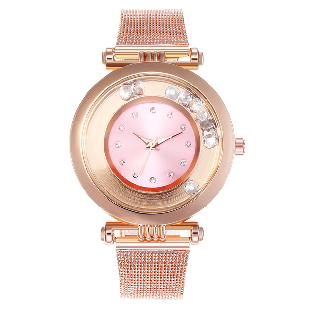 Watch Luxury Alloy Mesh With Rhinestone Quicksand Quartz Watch Hot Selling Watch Top Brand  Relogio Feminino Montre Femme