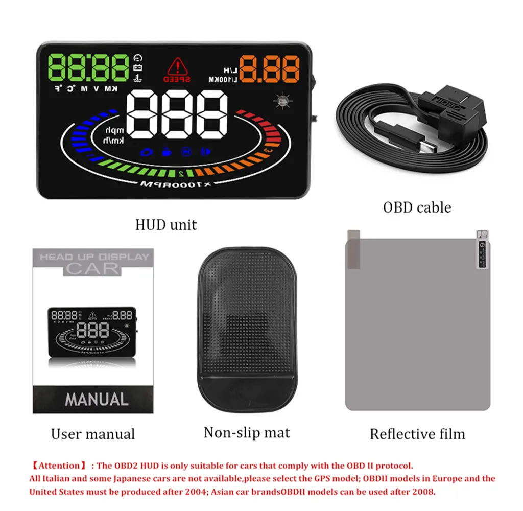 GEYIRE E300 HUD OBD2 дисплей автомобиля velocidad proyector OBD UE MPH км/ч цифровой Coche velocimetro enel parabrisas Proyector