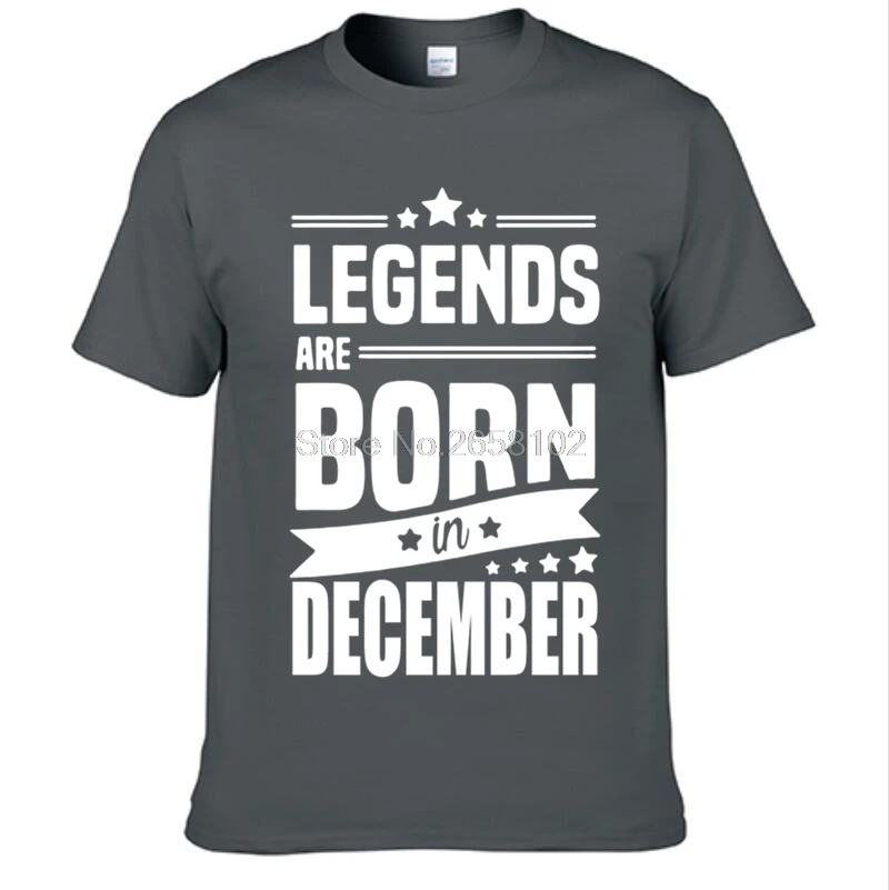Футболка с надписью New Legends Are Born In футболка &quotдекабрь&quot подарок на день рождения