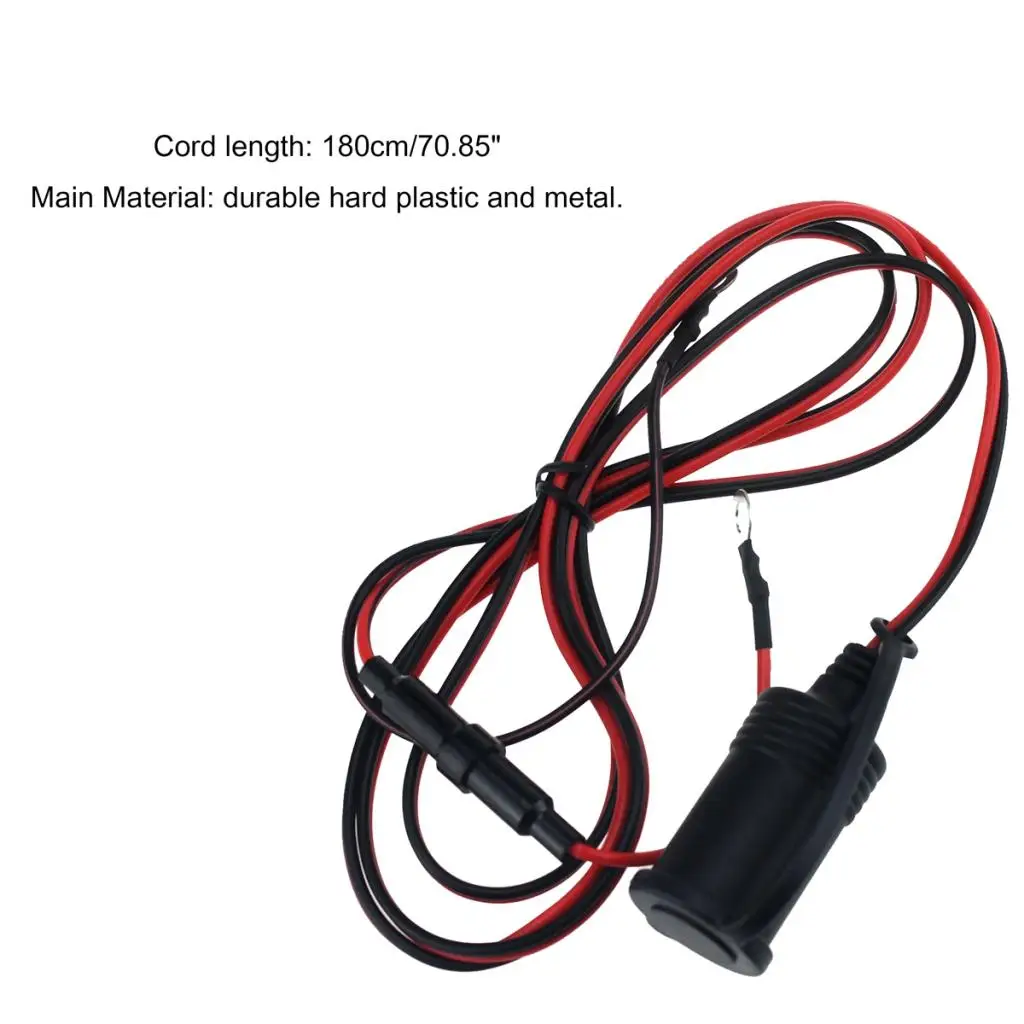 Waterproof 12 Volt Outlet Power Socket Car Truck Motorcycle Cigarette Lighter Plug with Fuse Wire
