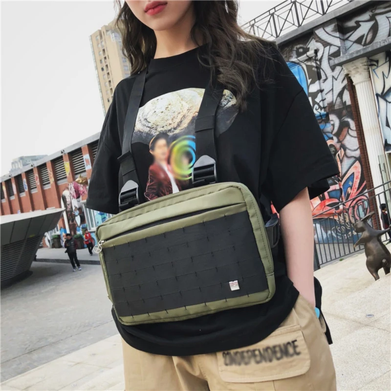 

Streetwear Waist Bag Adjustable Chest Hip Hop Style Bag Sport Chest Rig Bags Functional Tactical Cross Shoulder Bags
