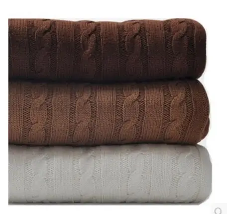 Классическое скрученное хлопковое шерстяное трикотажное одеяло покрывало диван полотенце кондиционер одеяло