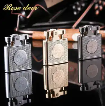 

Grinding Weel Lighter Metal Kerosene Oil Lighter Gasoline Windproof Refillable Cigarette Accessories Retro Men Gadgets Lighters
