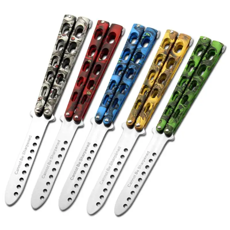 

Ghost head Butterfly in knife Karambit knife training practice knife hunting camping stainless steel butterfly knife