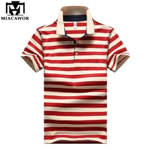 MIACAWOR, новинка, брендовая мужская футболка, 95% хлопок, модная, в полоску, Homme, летняя, с коротким рукавом, Camisas, Прямая поставка, MT661