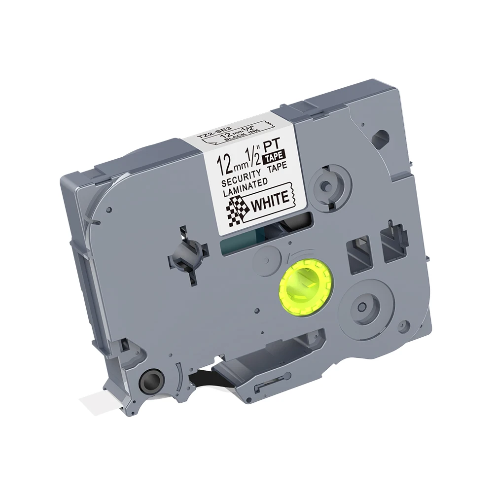 

1PCS 12mm Black on White TZe-SE3 TZ-SE3 tz-se3 label tape compatible for PT340 PT-H100 PT-H110 PT300 PT18R ptouch label printers