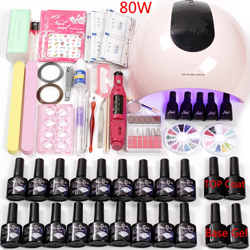 

Electric Nail Machine Handle Set 36W / 48W / 80W Nail Lamp Uv Led Dry Nail Polish Gel Varnish Acrylic Kit Apparatus for Manicure