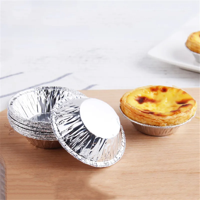 250Pcs Disposable tin foil egg tart die Aluminum foil egg tart base Egg