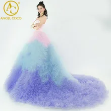 Luxury Wedding Dress Cloud Long Lace Up Sexy Ball Gown 2017 Robe De Mariage Princess Bride Dresses Custom Made Vestido De Noiva